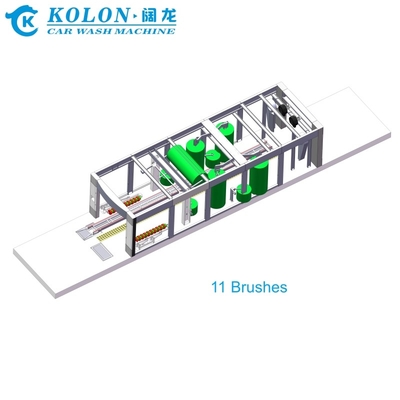 11 Brushes อัตโนมัติอุโมงค์ เครื่องซักรีดรถยนต์ ความยาว 14900mm