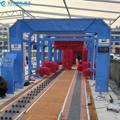 Kolon Low Maintenance สายพานลำเลียงคู่อุปกรณ์ล้างรถ 36M 16 แปรง